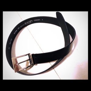 JOOP FvS black leather belt  sz90/105 New Unisex
